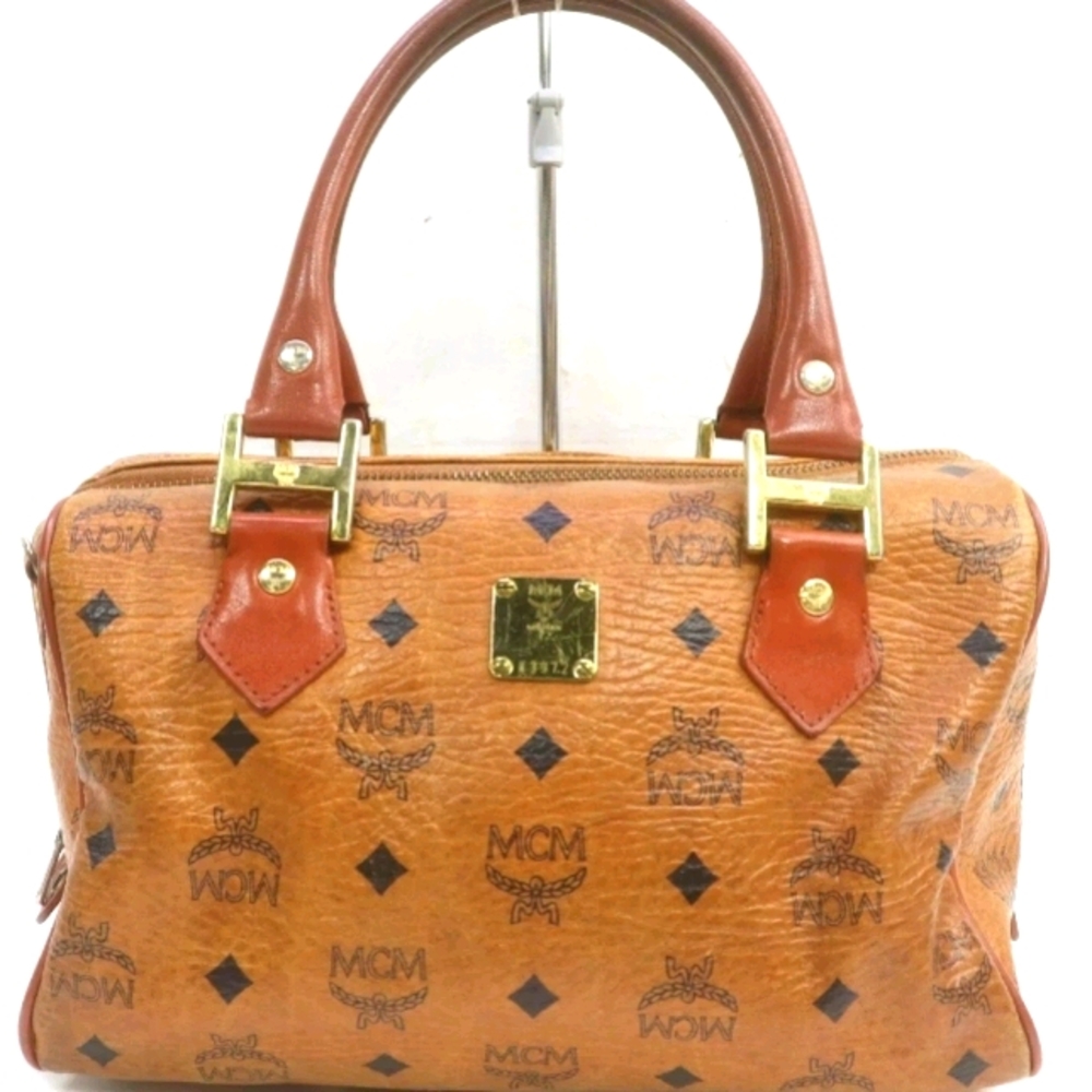 MCM Hand Bag  Light Brown PVC